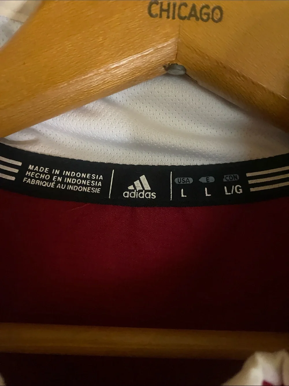 adidas Red and White Indiana Quarter-Zip Windbreaker size large